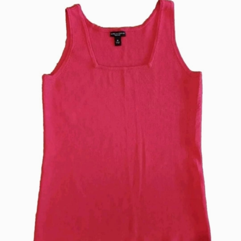 Dana Buchman square Neckline Knit Tank Top Size M Color Red